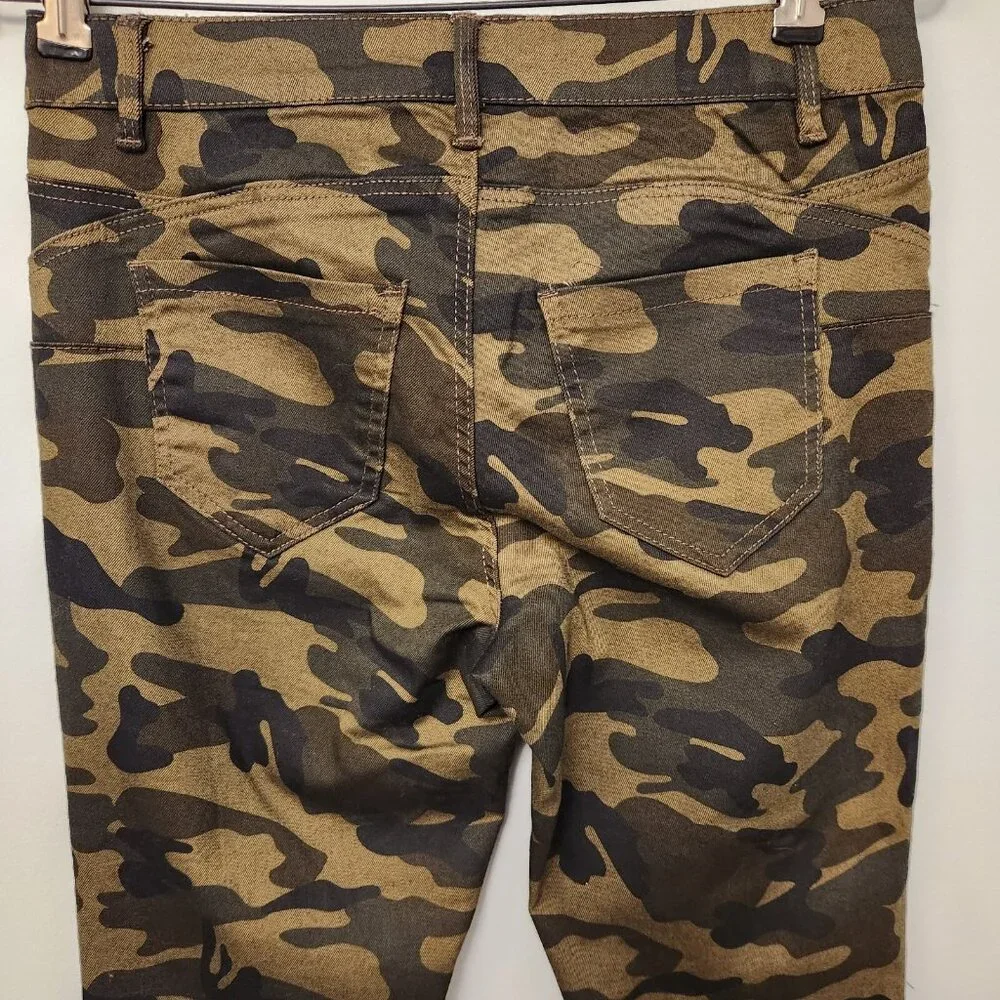 Womens Joe Boxer Push Up Skinny Jeans Camo‎ Stretch Green Juniors Size 3 EUC